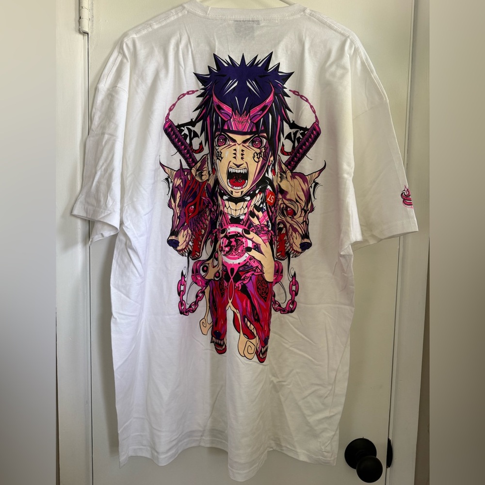 Stay Cold White Graphic Tee with Anime Design, Size XXL